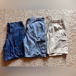 Urban Pipeline Men's Shorts - Dark Blue, Light Blue, and Beige Size 32